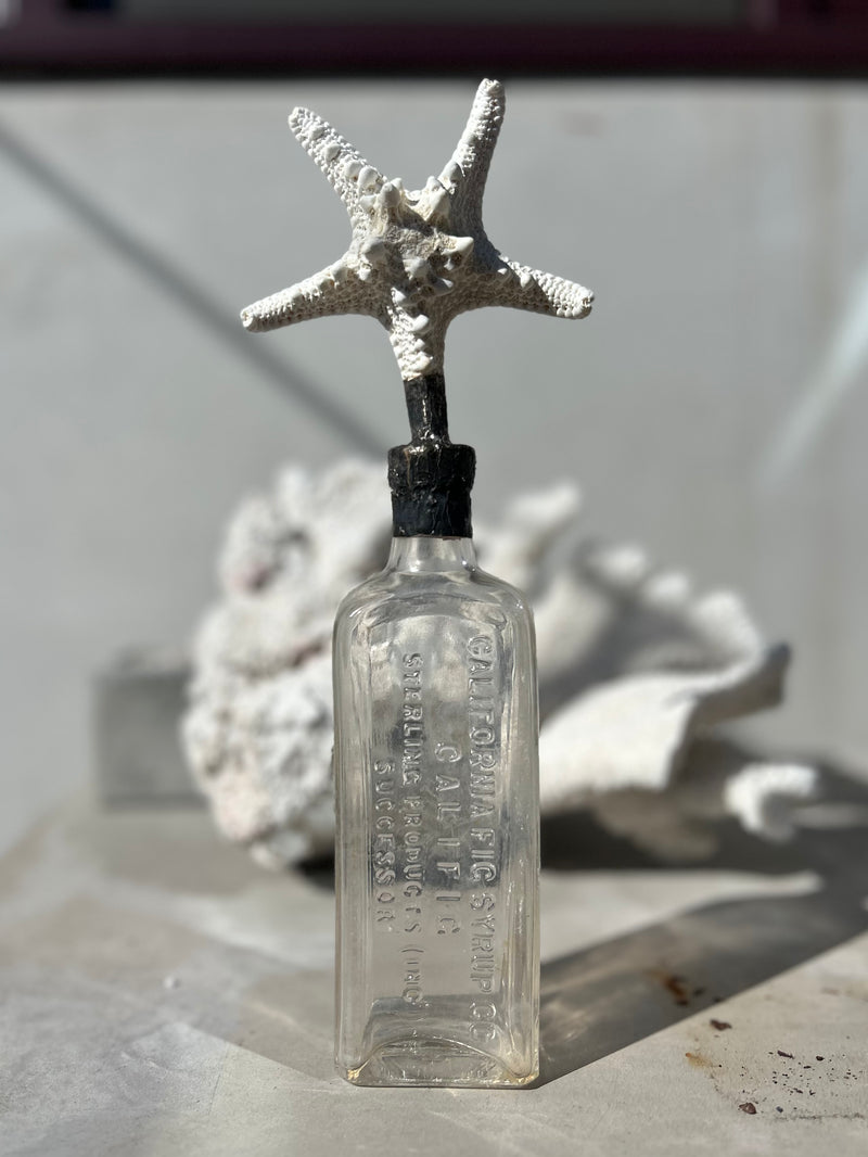 WS Clear Vintage Bottle w/ Coral