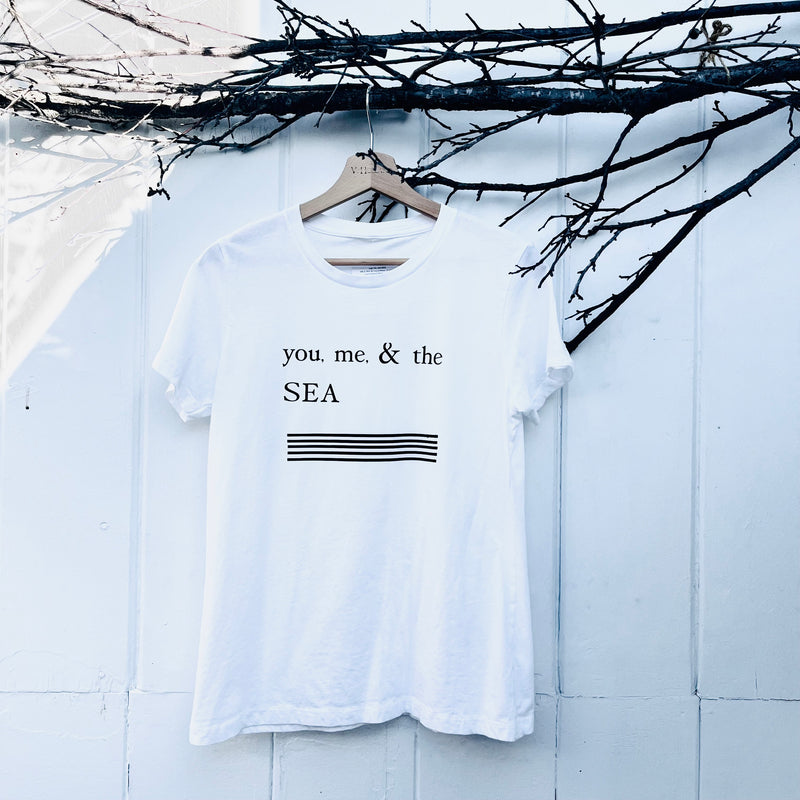 VH-1474 you, me, & the sea White short sleeve tee