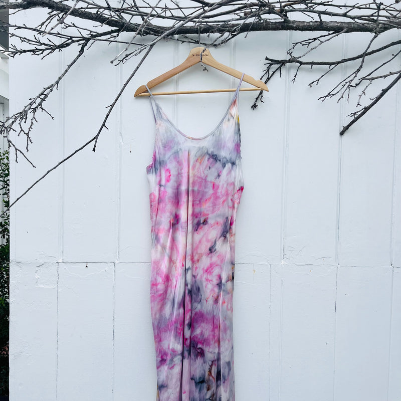 VH-1489 Ice Dyed Maxi Bias Slip Dress