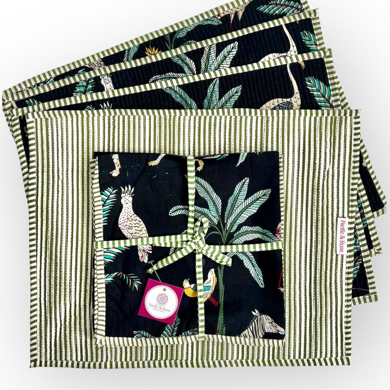 PAR Napkin Black Jungle, Set of 4