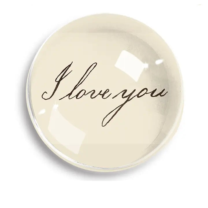 BB - "I love You" Sketch Crystal Dome Paperweight