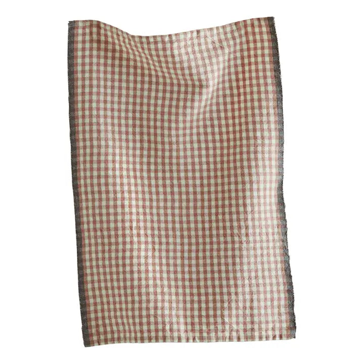 BB - Cotton Check Dishtowel - Blush