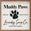 SP - Muddy Paws Laundry Co. Wood Sign 8x8"