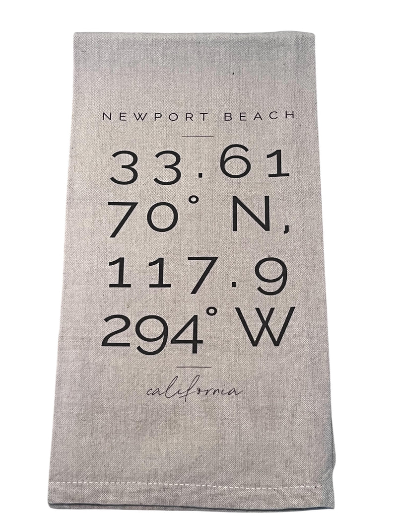 NS Newport Beach Coordinates Tea Towel