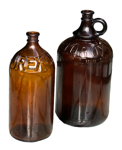 NS Vintage Amber Jug with dried foliage.