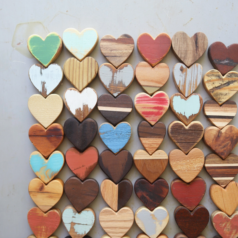 D Handmade Wooden Hearts