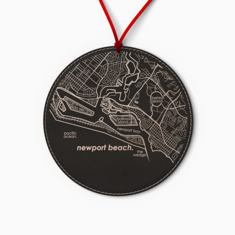 D Newport Beach CA Map ornament