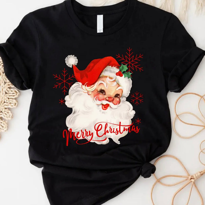 VH- Vintage Santa Black Tee