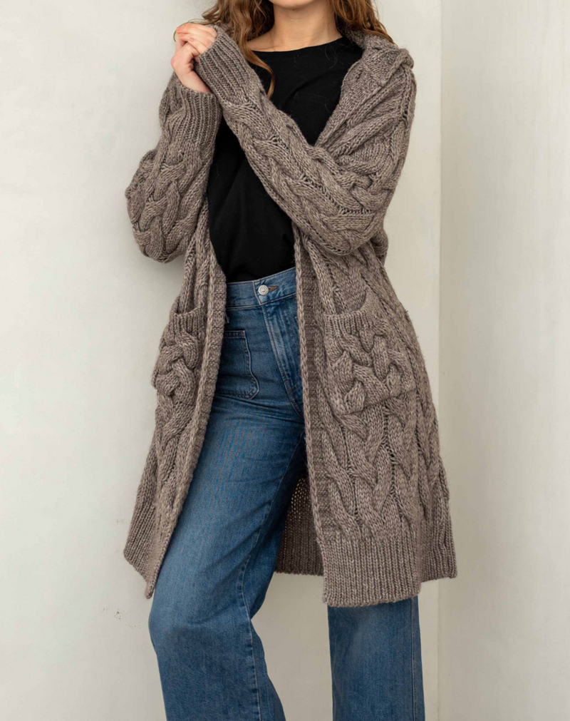 D MerSea Bonfire Hooded Duster - Twig