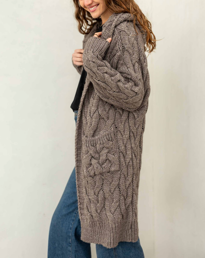 D MerSea Bonfire Hooded Duster - Twig