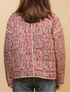 D Wine Floral Print quilted jacket