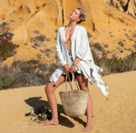 D Classic Tassel Wrap - Sea Salt