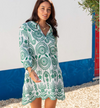 D Edie Embroidered Tunic Dress - green