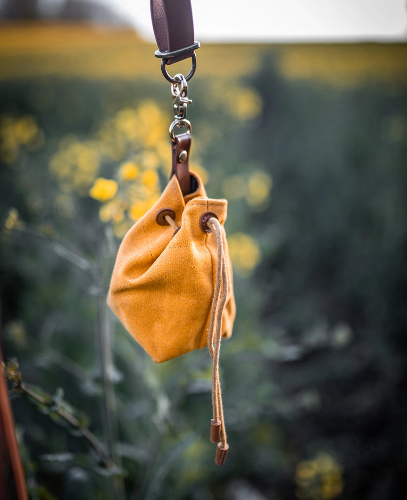 SP - Waxed Canvas & Vegan Leather Treat Knapsack Pouch