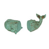 Resin Verdigris Whale Bookends