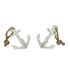 Set of 2 White Cast Iron Ship Anchor Bookends