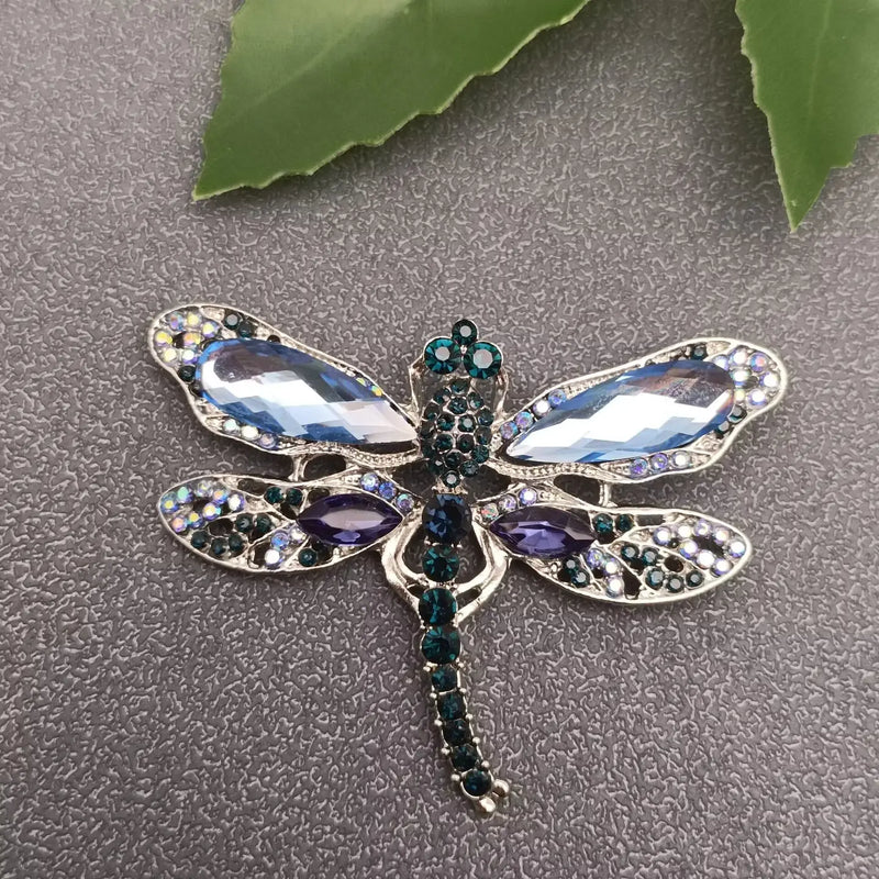 TL JMQ Blue Dragonfly Brooch