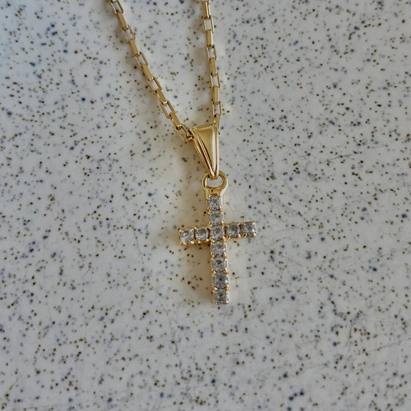 TL JA CZ Cross Necklace