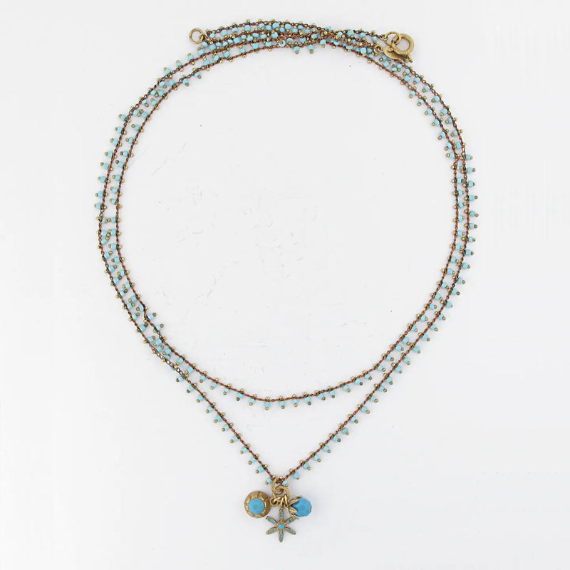 TL JLVP Triple Charm Bead Necklace