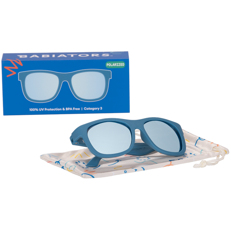 BA - Midnight Blue Polarized Kid Sunglasses with Mirrored Lens
