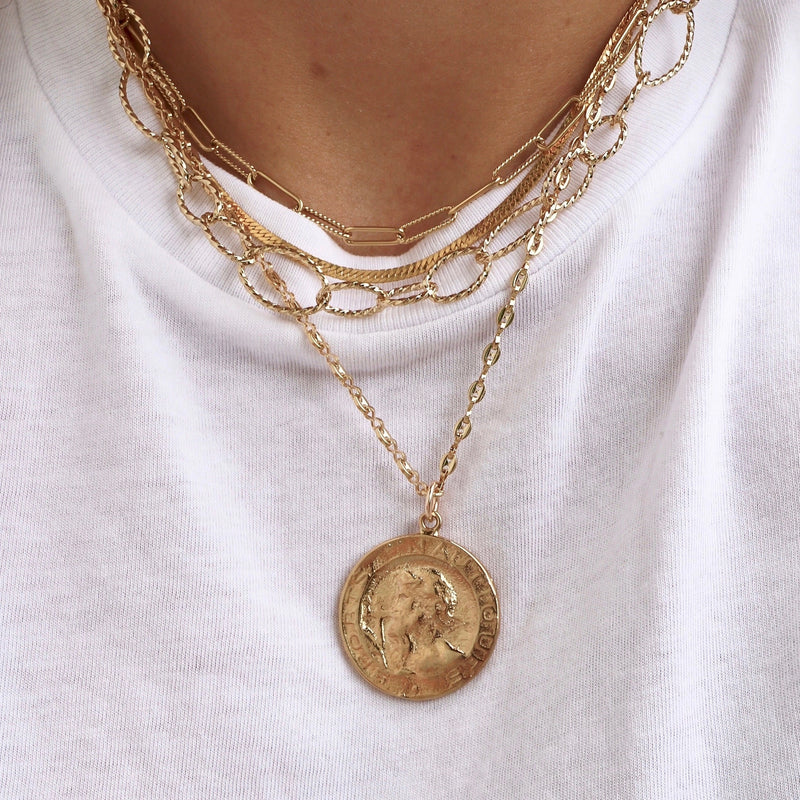 TL JKW Vintage French Coin Necklace