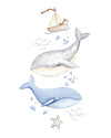 BA- Whale Nursery Art Print Wall decor