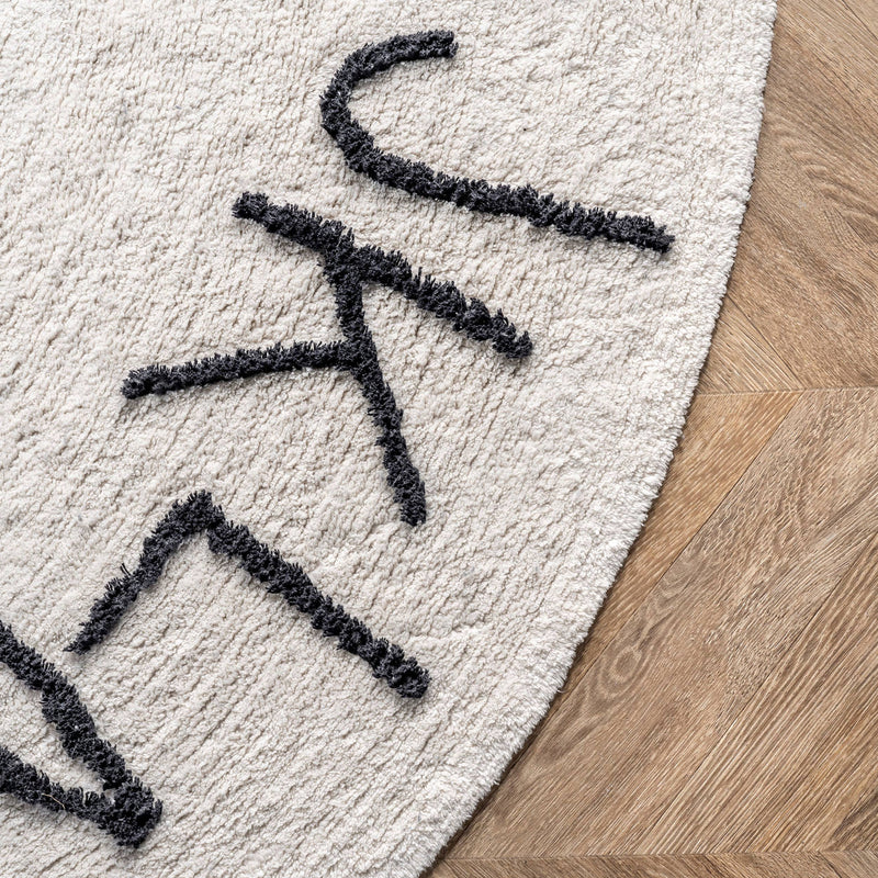 BA - Kids Washable Round Alphabet Area Rug