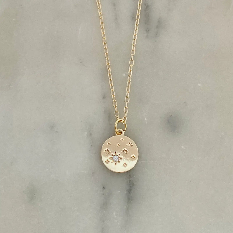 TL JA CZ Medallion Necklace