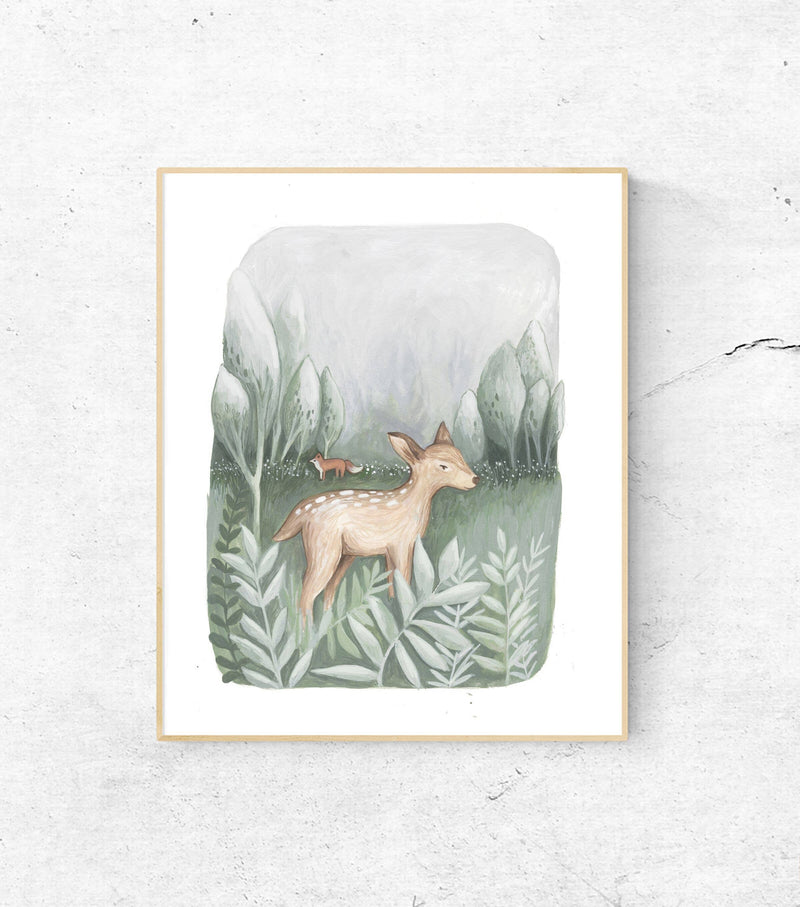 BA- Woodland Deer Art Print