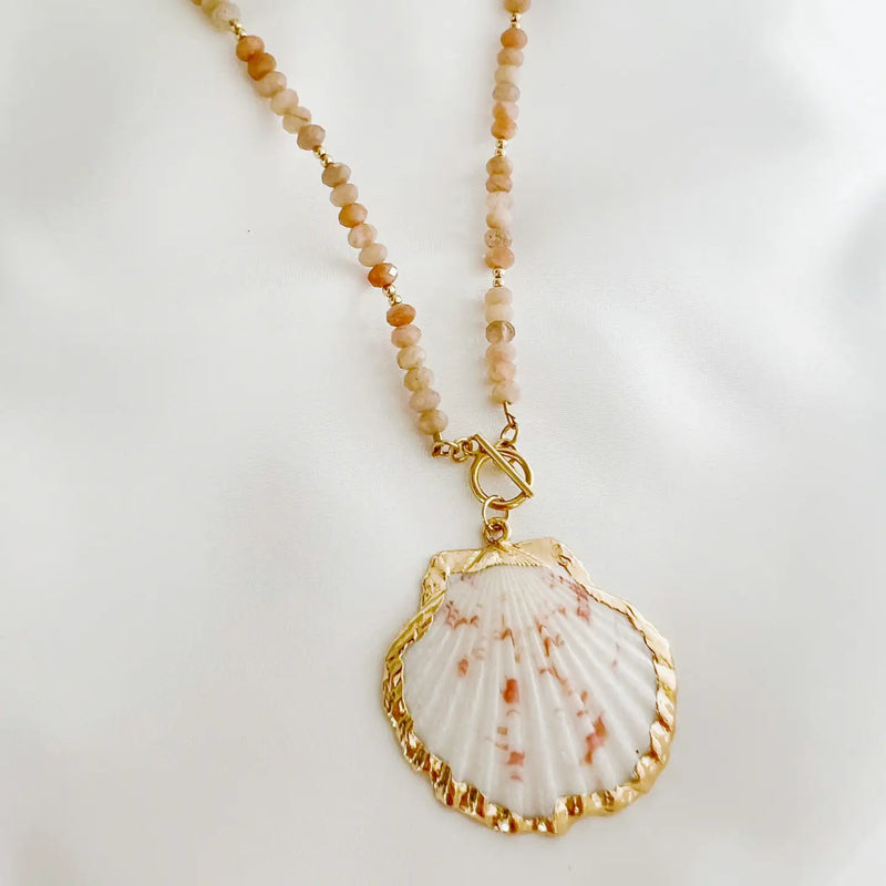 TL JTBC Sunstone Shell Necklace