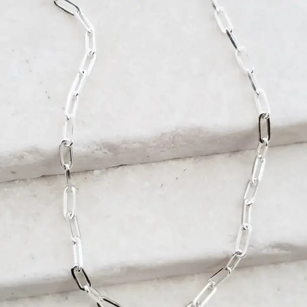 TL JSD Sterling Paperclip Necklace