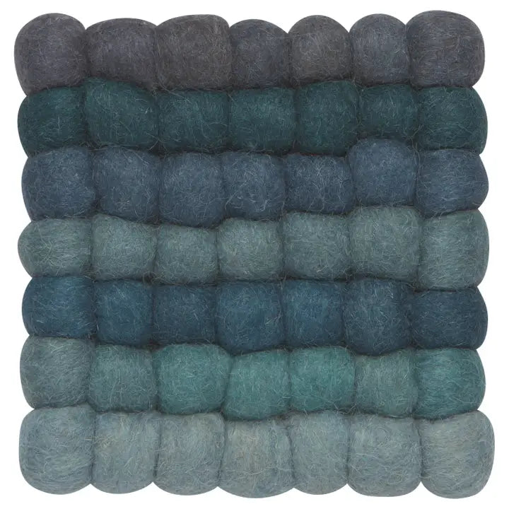 WS Lagoon Recycled Wool Felt Dot Trivet
