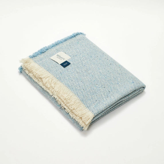 BB - Recycled Wool Throw Blanket - Coastal Blue