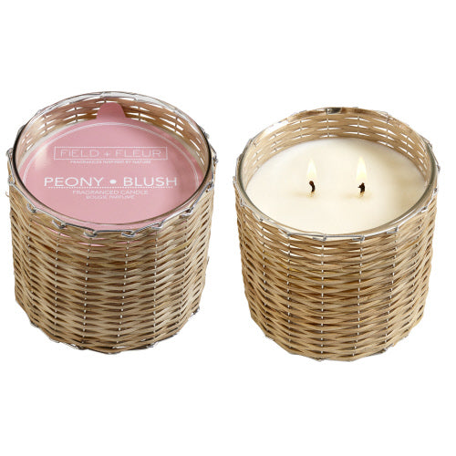 NS Candle Peony Blush 2 Wick Handwoven