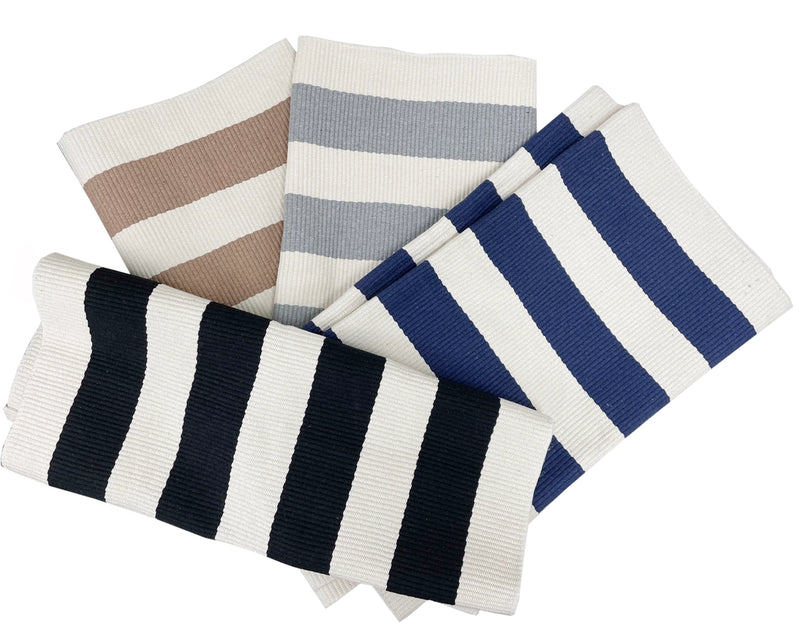 BB - Woven Cotton Bold Stripe Rug, 24 x 51"