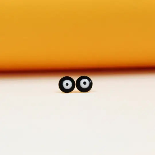 TL JM Black Evil Eye Stud