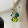 TL JJB Large Peridot Cluster Earrings