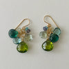 TL JJB Large Peridot Cluster Earrings