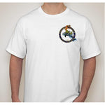 -NPB Tee -   Dolphin Surfing-Newport Beach T Shirt, by Rick Rietveld