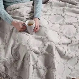 TL HO Fringed Tufted Blanket