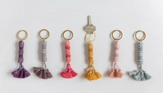 NS Beaded Key Chain with Tassels