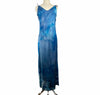 Satin Bias Cut Slip Dress in Ocean Blue Tie Dye