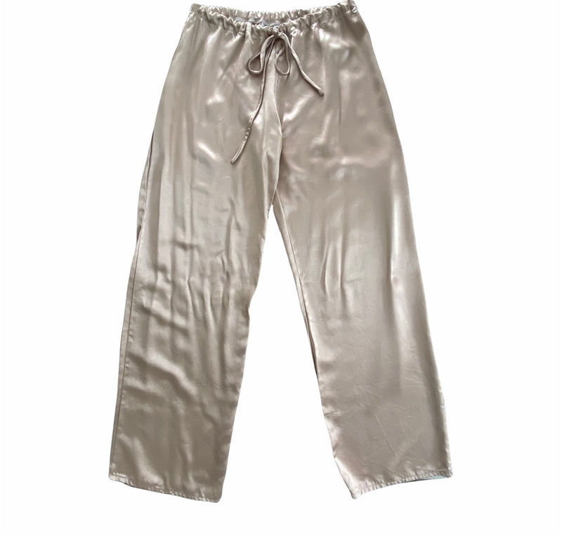 Drawstring Satin Pant Dusty Gold