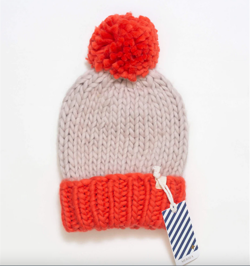 D MerSea Knit Hat w/ Oversized Pom