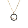 TL JFZ Hammered Blk Circle Necklace