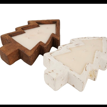 BC medium Wooden Christmas tree candle