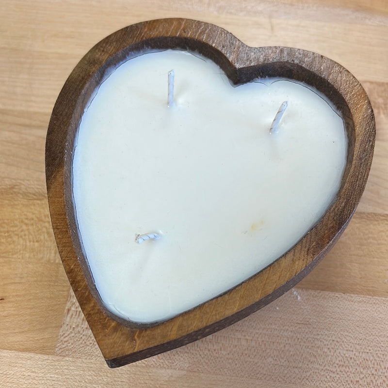 BC Heart-Shaped Wooden Bowl Candle