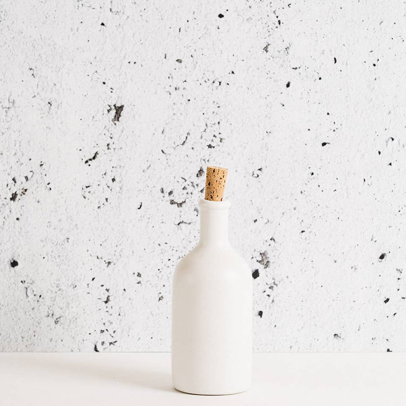 WS Stoneware Olive Oil Bottle | White 21 oz