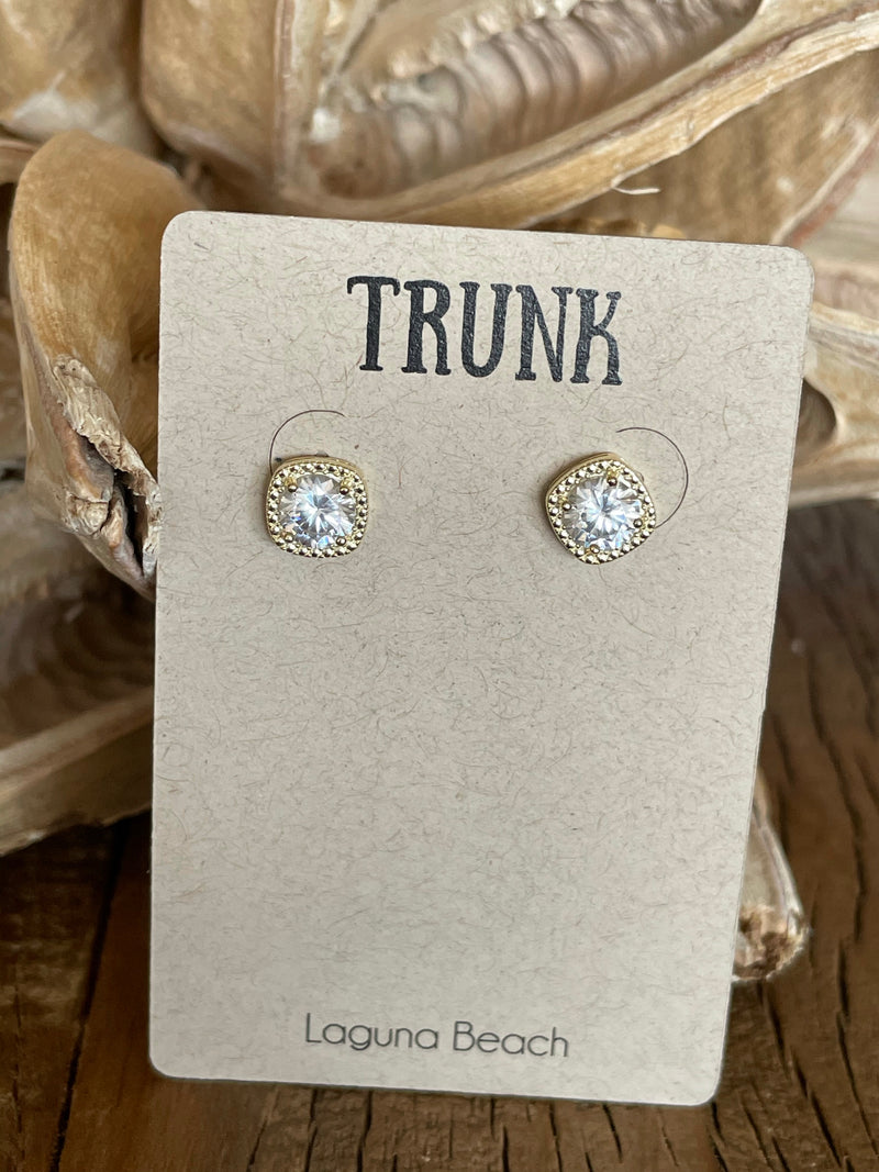 TL JA Square CZ Stud Earring