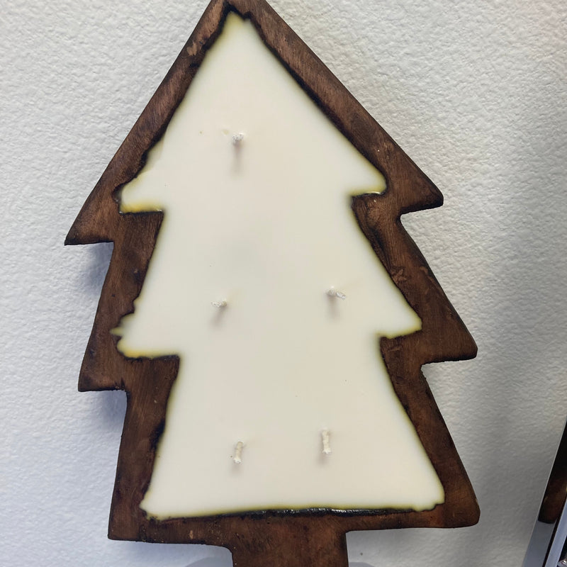 BC wooden Christmas tree candle
